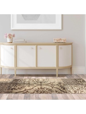 Asitan Bristol Collection Patchwork Runner, Bej/kahverengi, 2'7 x 8'