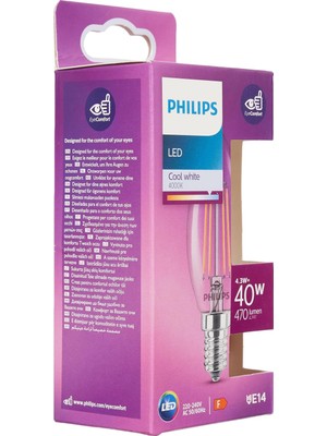 Asitan LED Classic 40W B35 E14 Mum Tipi Beyaz Işık Dim Edilmez Filament LED Ampul 5li Paket