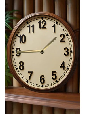 Asitan Klasik Ahşap Görünümlü 3D Mdf Duvar Saati – 33 cm | Retro & Şık Dekorasyon SDW306