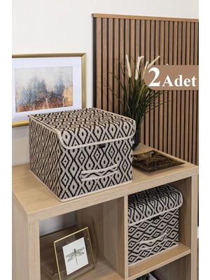Asitan Bohe Kapaklı Kutu Raf Organizer Düzenleyici Sepet Mini (2 Adet)