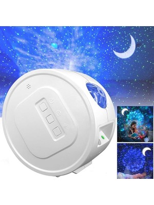 Asitan Bring Starry Şarjlı Bluetooth LED Işıklı Müzik Çalar Su Dalgası Gökyüzü Lazerli Projektö