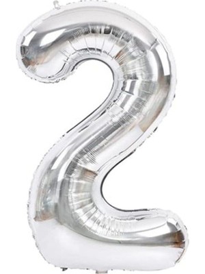 Asitan 2 Rakam Folyo Gümüş Balon Küçük 35 cm