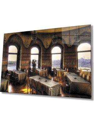 Asitan Istanbul Galata Kulesi Cam Tablo