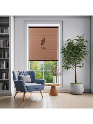 Asitan Plise Dekor Kahve Plise Perde (Yapıştırmalı) (70G x 150Y Cm)