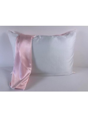 Asitan Çift Taraflı 19 Momme Ipek/doğal Tencel Yastık Kılıfı (Pembe Ipek/beyaz Tencel)