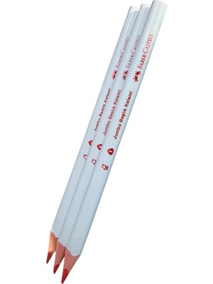 Asitan Faber-Castell Jumbo Üçgen Başlık Kalemi, Kırmızı, 3'lü Set