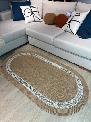 Asitan Lotus Jüt Hasırlı El Örgüsü Kilim Krem 60 x 90