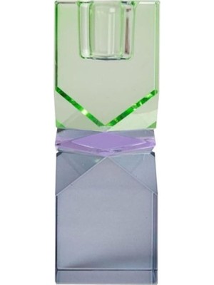 Asitan Kristal Mum Tutucu, Nane Yeşili Koyu Mavi 11X4X4 cm