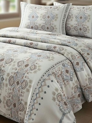 Asitan Kilim Etnik Desen Çift Kişilik Nevresim Takımı 200X220 cm 4 Parça