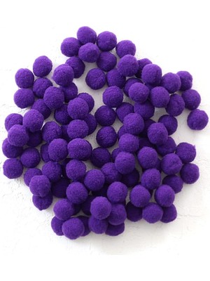 Asitan Bimotif Peluş Ponpon, 1.5 cm 50 Adet Mor