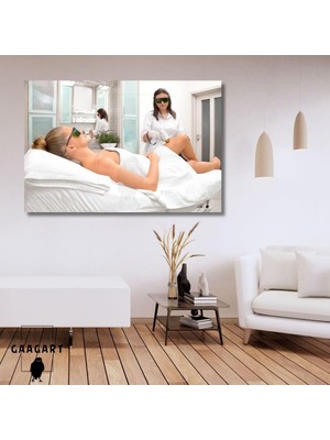 Asitan Yatay Kanvas Lazer Estetik Güzellik Merkezi Tablosu 90 x 60