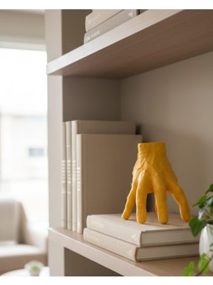 Asitan Yamanhobi 3D Sarı El Dekoratif Biblo 17X16 cm Modern Ev Aksesuarı