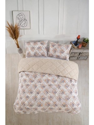 Asitan Kapitoneli Tek Kişilik Desenli Pike - Yatak Örtüsü Takımı 160X230 cm - 1 Adet Yastık Kılıfl