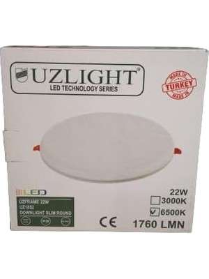 Asitan Uzlıght 22W Ayarlanabilir LED Panel Sıvaaltı 6500K Beyaz Işıklı 1760 Lümen