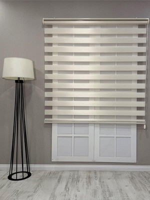 Asitan Bambu Zebra Stor Güneşlik Perde, Krem, 100 x 200