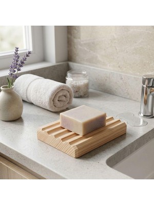 Asitan Dyris Doğal Masif Ahşap Sabunluk, 10X7 Cm, Kaymaz Tasarım, Banyo ve Mutfak Için