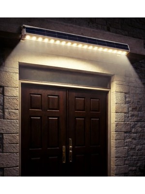 Asitan 100CM Güneş Enerjili Solar LED Lamba - 24 Ledli Duvar Lambası - Alüminyum Kasa - Solar Büyük A