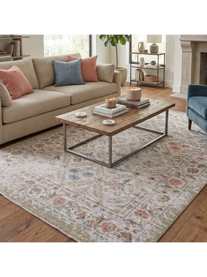 Asitan Lorien Vintage Dokuma Halı | Eskitme Desenli Pamuk Tabanlı Halı | Modern Salon Halısı | 120 x 1