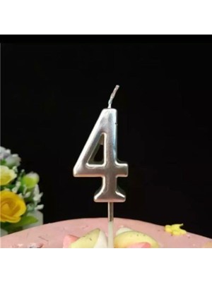 Asitan 7d Mum Rakam 5 cm Gümüş 4 No