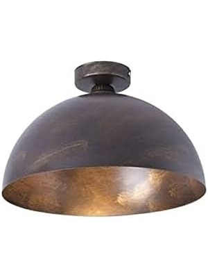 Asitan Mylights Eskitme Fırcalı Plofonyer Tavan Avize Retro Rustik Vintage Avize Armatür 40 cm