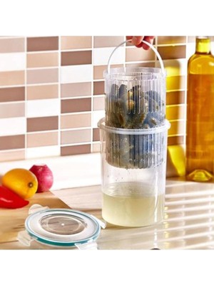Asitan 5dm Zeytin Turşu Sebze Yıkama Kutusu Klipsli Kapaklı Saklama Kabı