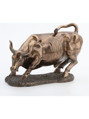 Asitan Veronese Design 24 cm x 15 cm Soğuk Döküm Reçine Antik Bronz Kaplama Boğa Heykeli