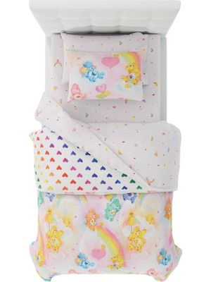 Asitan Collectibles Care Bears Klasik Retro Gökkuşağı Yatak Takımı 5 Parça Süper Yumuşak Yorgan ve