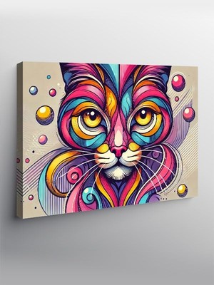 Asitan Kanvas Tablo Soyut Kedi Sanatı YTCNVS500530, 70 x 100