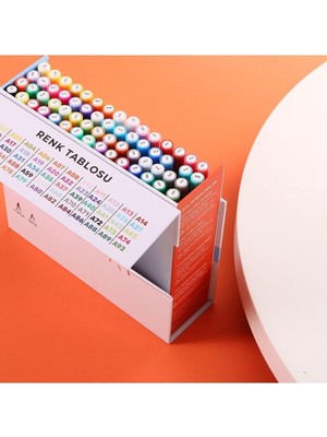 Asitan Platube 60'li Brush Pen Çift Taraf Marker Kalem Seti Bullet Jurnal Mandala Eskiz Boyama Seti