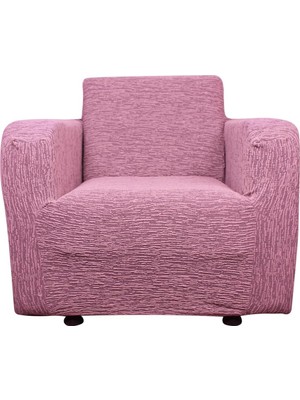 Asitan Jakarlı Düz Desen Tekli Koltuk Örtüsü Koltuk Kılıfı Streç Lastikli Esnek Pembe 80 x 130