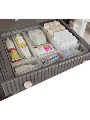 Asitan Meleni Baby 8 Parça Bebek Çekmece Düzenleyici - Bebek Organizer - Bebek Bakım Organizer - Şeffa