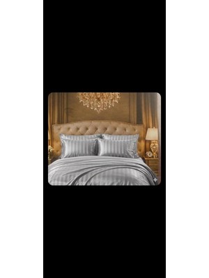 Asitan Deluxe Saten Nevresim Takımı (Gri, Tek Kişilik)