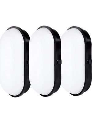 Asitan Su Geçirmez 20W Siyah Kasa Gün Işık 4200K Bahçe Teras Banyo Iç Dış Mekan LED Işık 2000LM (