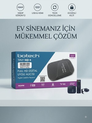 Botech Tıny Plus Full Hd Uydu Alıcısı Wıfı ( Wifi ) USB Destekli YENİ KASALI TKGS VAR
