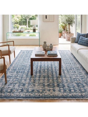 Asitan Lorien Vintage Dokuma Halı | Eskitme Desenli Pamuk Tabanlı Halı | Modern Salon Halısı | 120 x 1