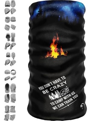Asitan You Don't Have To Be Crazy To Camp With Us Desenli Çok Amaçlı Outdoor Boyunluk – Upf +50 Koruma