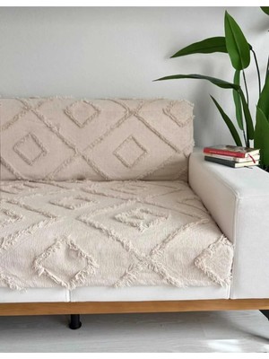Asitan Iskandinav Jasmin Koltuk Örtüsü 180 * 240 Bej