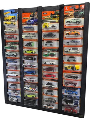 Asitan Regular Kart Rafı, Doğal Ahşap Regular Kart Sergileme Vitrini, Kutusunda Card Oyuncak Araba Rafı