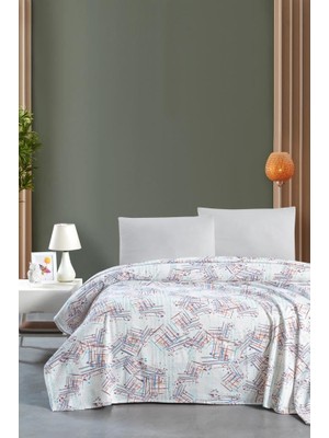 Asitan Tek Kişilik Pike Yatak Örtüsü 170 x 230 cm 100 Pamuk Geometrik Desenli Bej