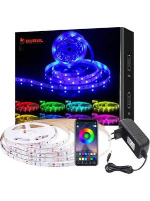 Asitan 256 Renk Bluetooth App Kontrol Renk Değiştiren Rgb Şerit LED Işık Seti SB-6547 (5 Metre)