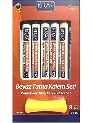 Asitan Kraf Beyaz Tahta Kalemi & Silgi Set 778G 8 Li (7+1 Silgi)
