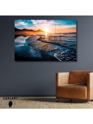 Asitan Batımı Sahil ve Palmiyeler Tablosu 60 x 120