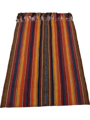 Asitan Zehra Abla Halı Antika El Dokuma Kompozisyon Çubuklu Kemerli Yörük Yün Kilim Renkli-90 x 160