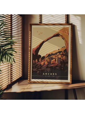 Asitan Manzara Çerçevesiz Poster, Modern Dekoratif Çerçevesiz Poster, Tablo, Arches, 40 x 50