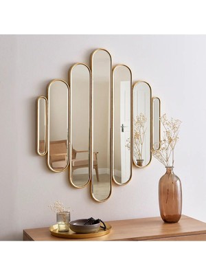 Asitan 73X80 Konsol Aynası/lüks Ayna/dekor Aynası/salon Aynası/çerçeveli Duvar Aynası Gold 70 x 80