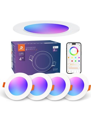 Asitan Smart LED Spot Lamba, 6000K Beyaz, 220V, Telefon Uygulaması ile Kontrol Edilebilir, Rgb Renk Deği�