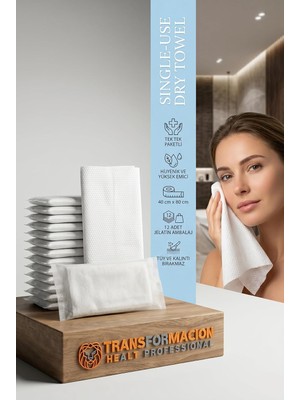 Asitan Transformacion Tek Kullanımlık Kuru Havlu Çok Amaçlı 40X80 cm 12 Adet 718430