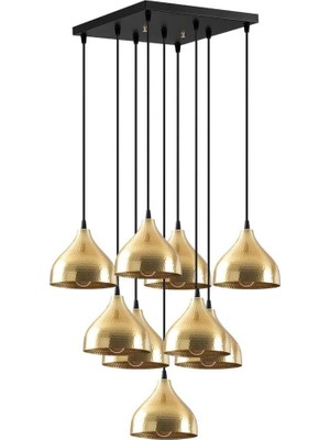 Asitan Modern Metal Gövdeli Tekli Sarkıt Avize Pütürlü Siyah E27 Uyumlu, SIYAH-6234