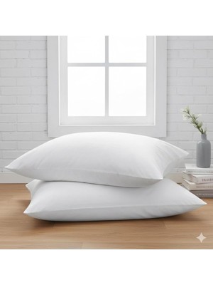 Asitan 40 x 60 cm Orta Boy 600GR Boncuk Silikon Dolgulu Yastık 2 Adet, Beyaz