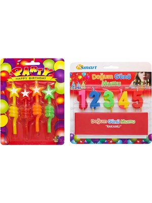 Asitan Tema Happy Birthday Mum Seti 4lü Ayıcık Tema Doğum Günü Pasta Mum Seti